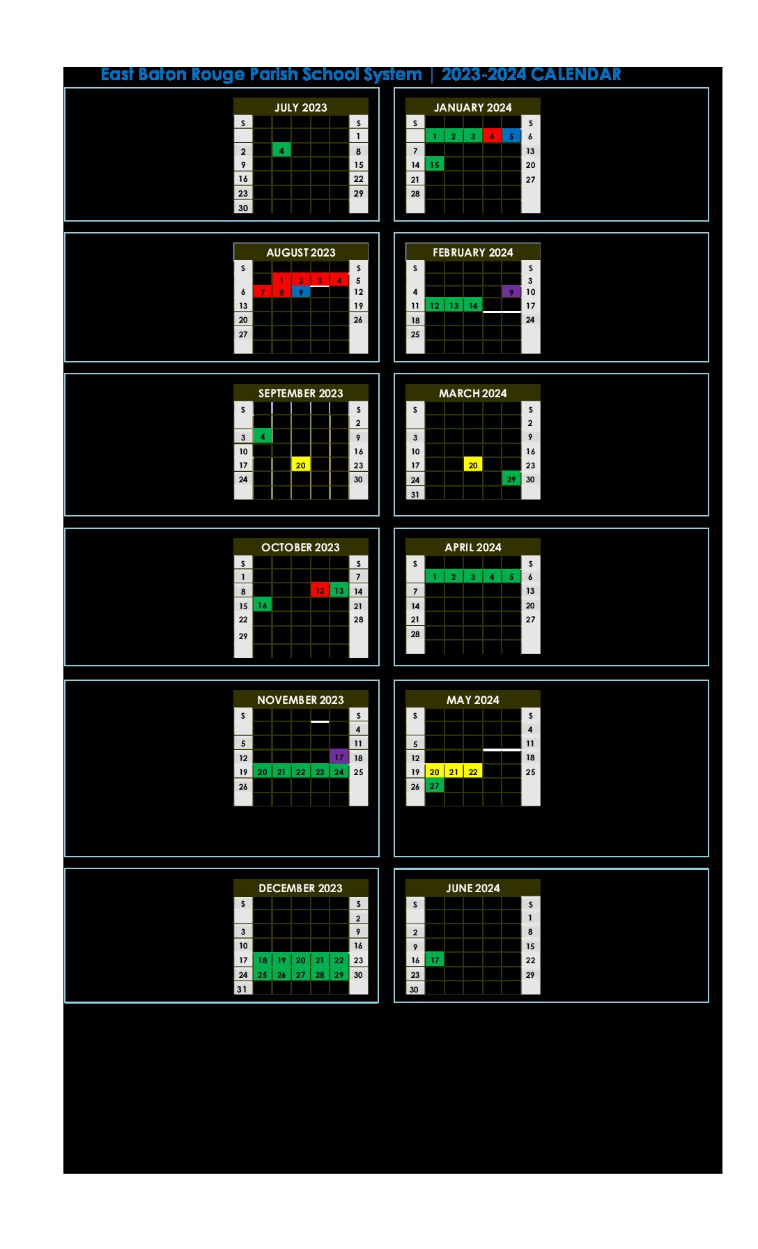 EBR 2023-2024 Calendar Final - Woodlawn High School